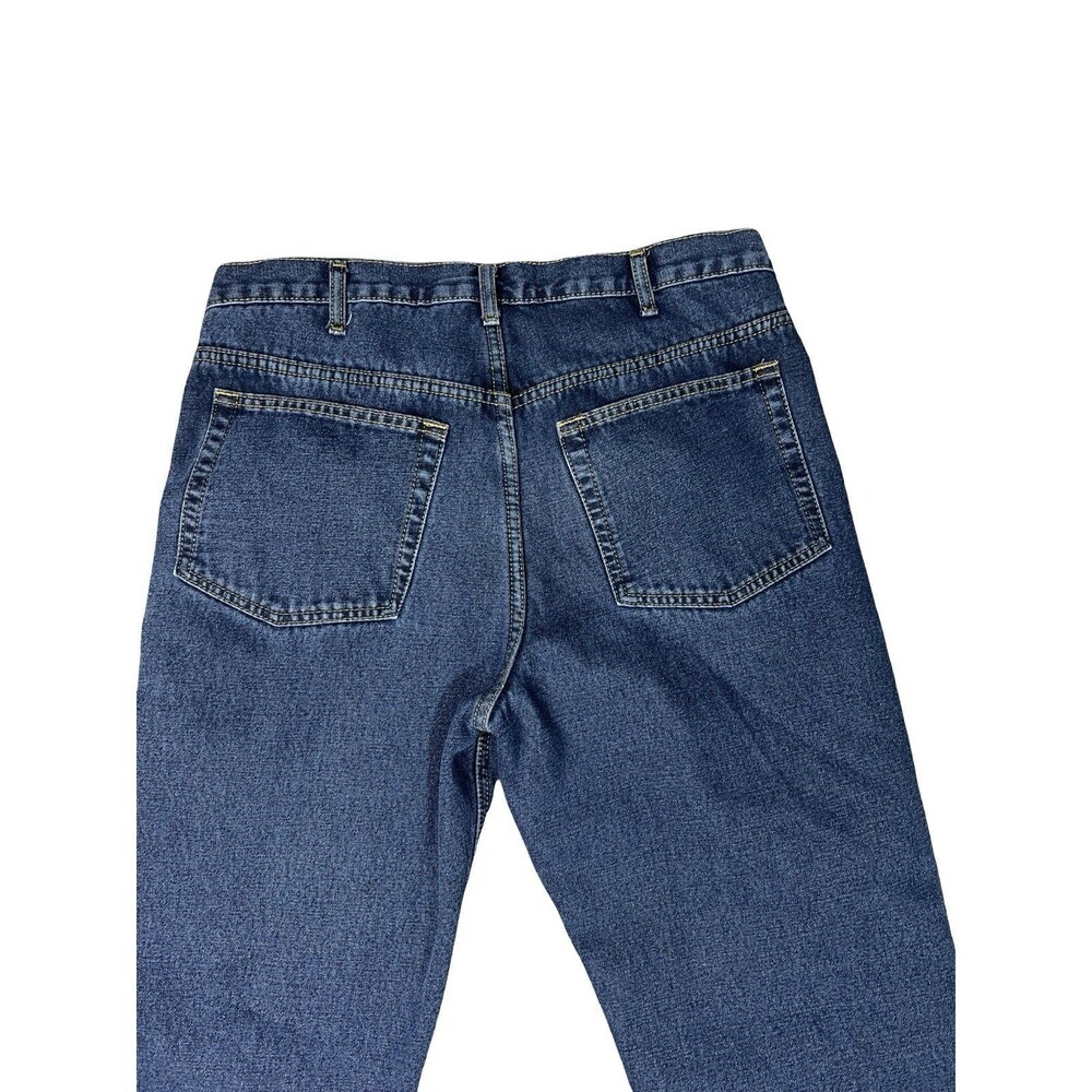 Full Blue Rugged Wear Mens Fleese Lined Jeans 34 X 30 Denim Durable Work Quality